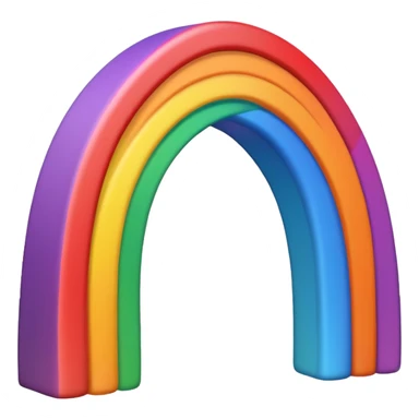 Rainbow extending beyond the frame sticker