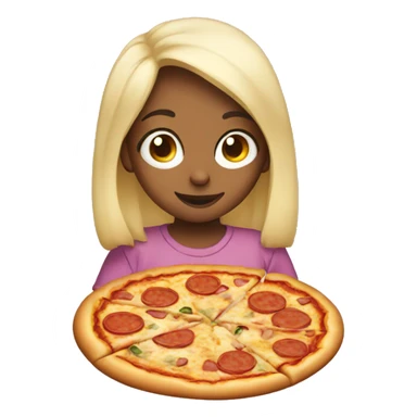 girl eating pizza sticker