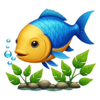 A fish eating a plant sticker