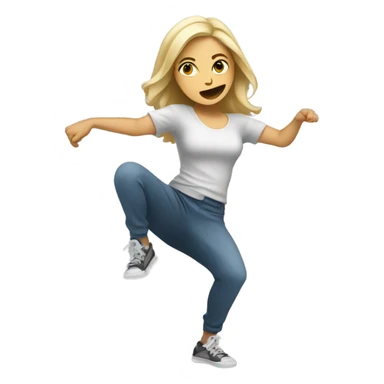 caucasian woman dancing hip hop sticker