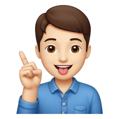 Looking satisfied and putting together your thumb and pointer finger happy tounge out sticker