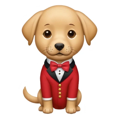 labrator Dog with NeckBow in red suit. sticker