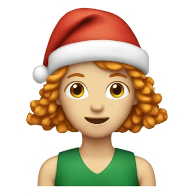 Ginger woman with christmas hat long hair  sticker