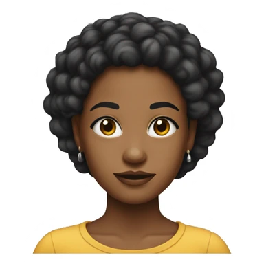 Criar um emoji de uma mulher negra de pele claro e cabelo black power sticker