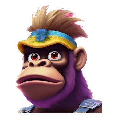 Synthwave swedish communist in Donkey Kong style, oil paint, epic eyes, intricate lips, exquisite pose, beautiful, desirable, logical, Midsommar  sticker