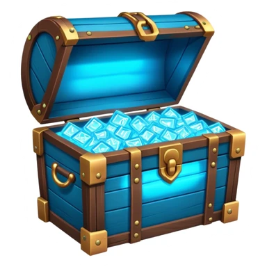 treasure chest glowing neon blue sticker