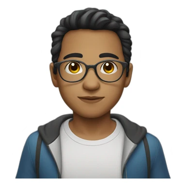 colombian boy with dark hair and round silver glasses sticker