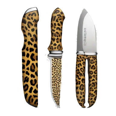 leopard print handle knife sticker