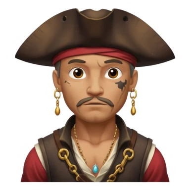 Belted pirate man with earring
 sticker