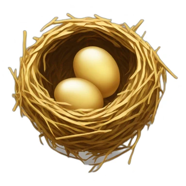 Golden bird nest sticker