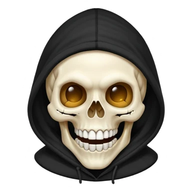 Laughing skull in a hoodie sticker