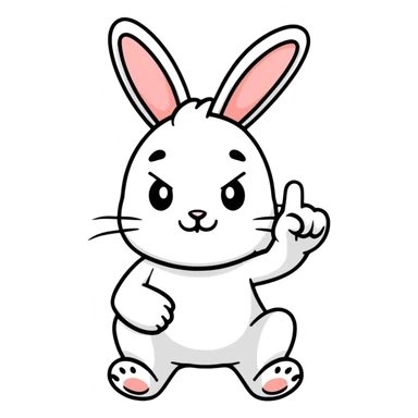 bunny showing the middle finger sticker