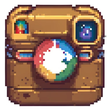 Instagram icon, retro and nostalgic sticker