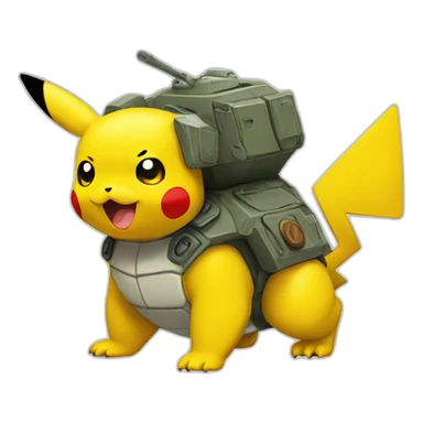 Pikachu sur tortank sticker