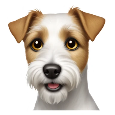 Parson Russell terrier that is fluffy and has faded spots sticker