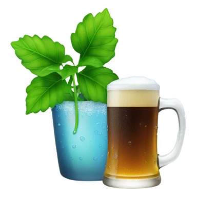 potted plant + beer sticker
