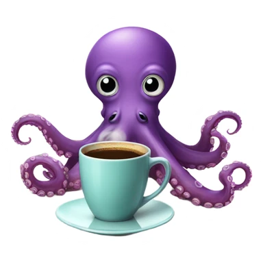 Octopus with coffee sticker