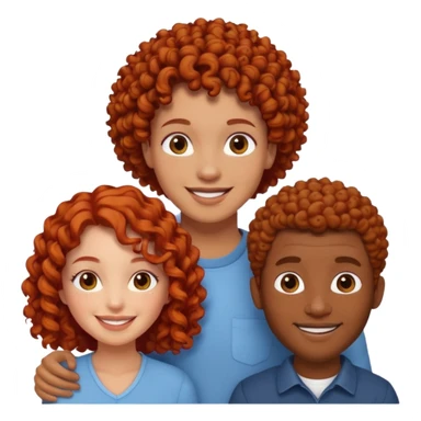 A couple with two black men and one curly redhead girl  sticker
