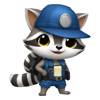 Raccoon cosplaying as Jill valentine sticker