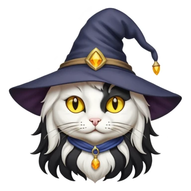 Black and white cat that is a sorcerer sticker