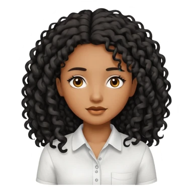 Uma menina morena cabelo cacheado longo e preto  sticker