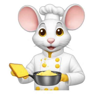 mouse cooks scrambled eggs sticker