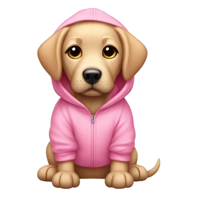 Mini labrador wearing pink hoodie sticker