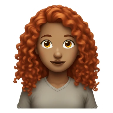 Girl with red curly hair and piercing sticker