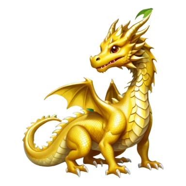 Gold dragon in the forest sticker