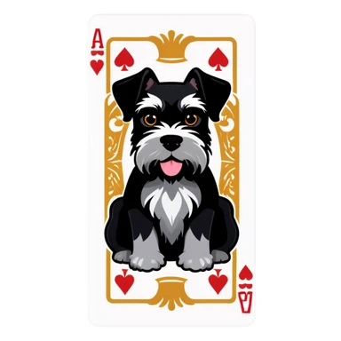 miniature schnauzer playing cards sticker