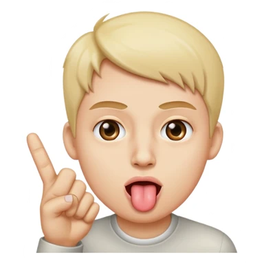 Tongue out middle finger eye roll sticker