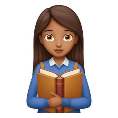 A brown-skinned girl holding long books sticker