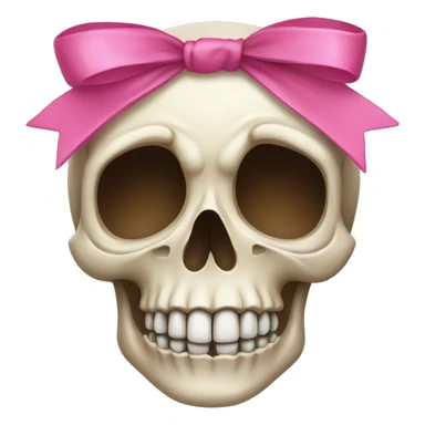 Skull with a pink bow sticker