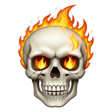 Skull + impossible + fire emoji sticker