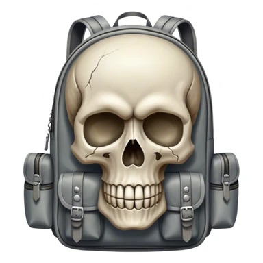 Skull wearing a backpack  sticker