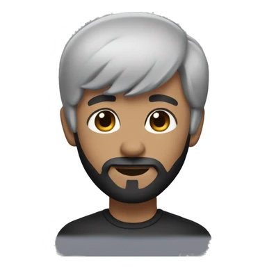 memoji style of person with black short hair and black beard sticker