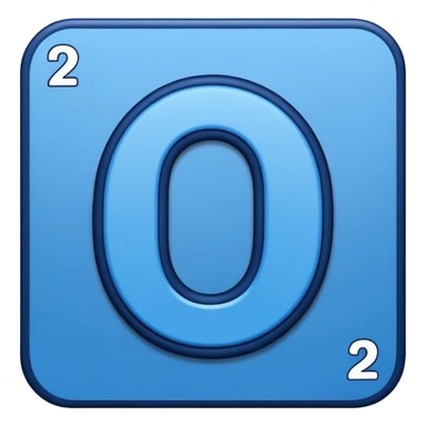 UNO flip card with blue background and number 2 sticker
