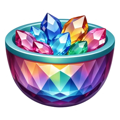 a bowl of colorful blinged crystal sticker