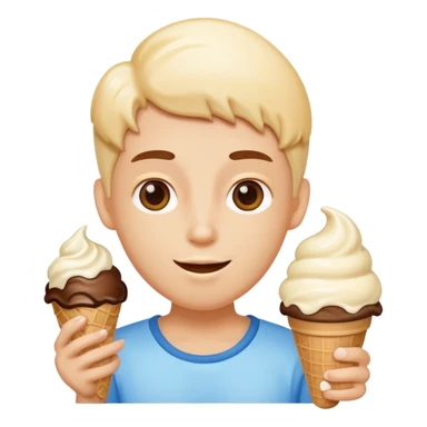 A person getting a ice cream sticker