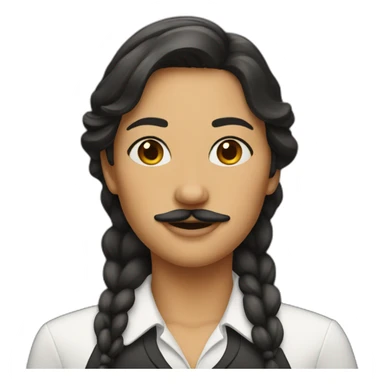 woman with mustache sticker