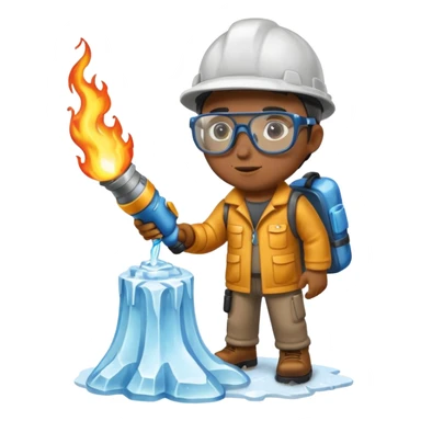 Sculptor blowtorch,Ice. sticker