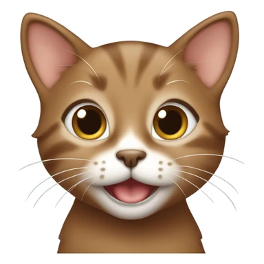 brownt happy realistic kitten sticker