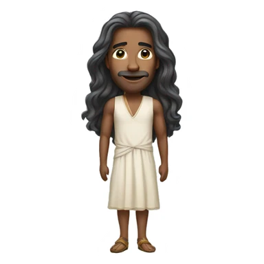 man with long hair wearing a dress sticker