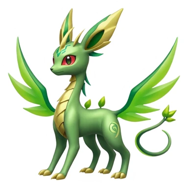Shiny 4-legged Electrike-Flygon-Virizion-Zygarde-Leafeon-fusion, full body sticker
