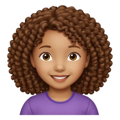 5 year old blasian girl with brown curly hair sticker