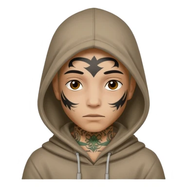 Con capuchas y tatuajes en la cara sticker