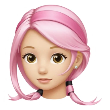 pastel pink satin hair band worn on blonde hair sticker