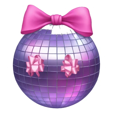 Disco ball with pink bow sticker