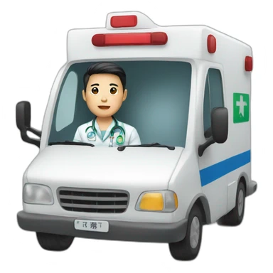 Chinese in ambulance sticker