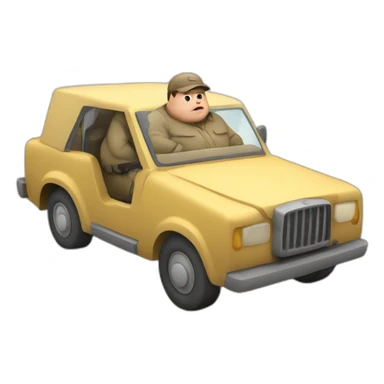 fat man in trench ocar sticker